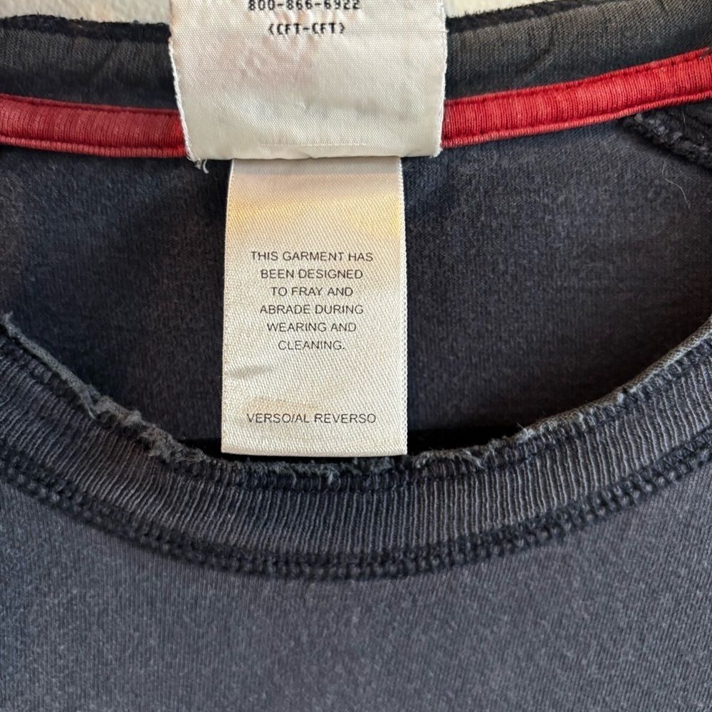 Tommy Hilfiger Tommy Jeans Vintage Mens Long Sleeve Navy Blue 90's Distressed XL - Picture 5 of 9